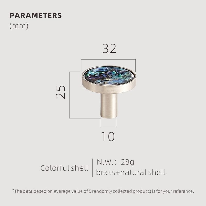 TESTA Solid Brass Acrylic & Shell Knobs 65 TESTA Solid Brass Acrylic & Shell Knobs