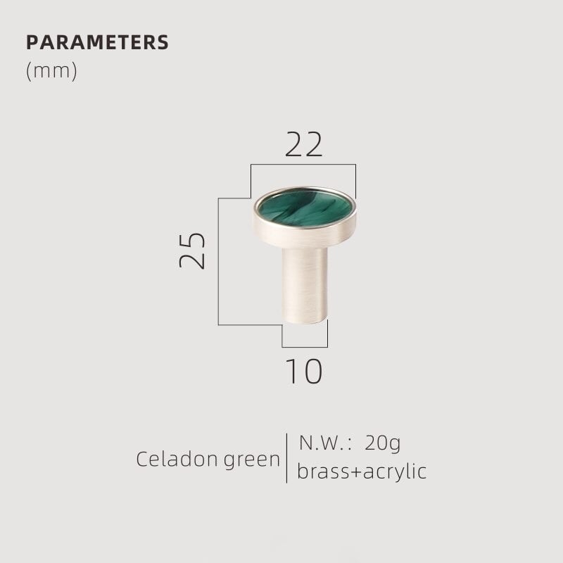 TESTA Solid Brass Acrylic & Shell Knobs 70 TESTA Solid Brass Acrylic & Shell Knobs