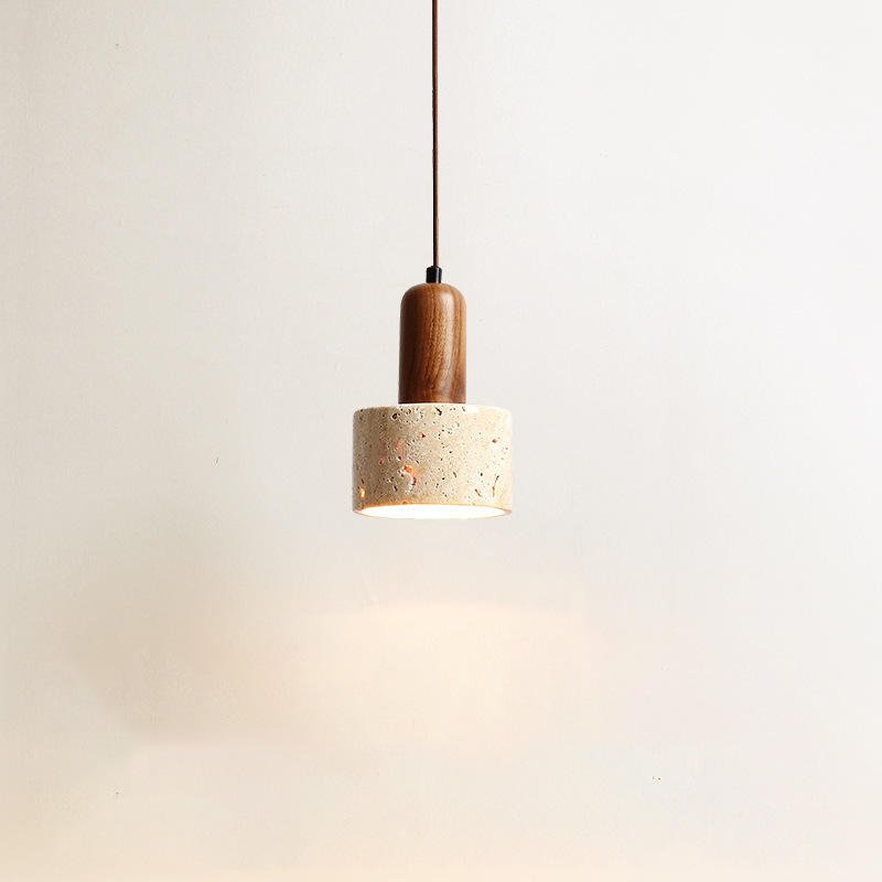 THERA Stone & Walnut Pendant Light
