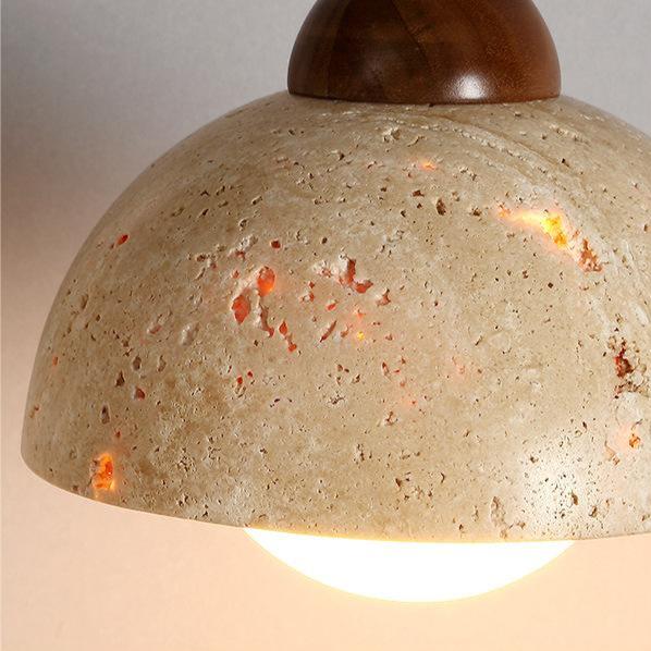 THERA Stone & Walnut Pendant Light