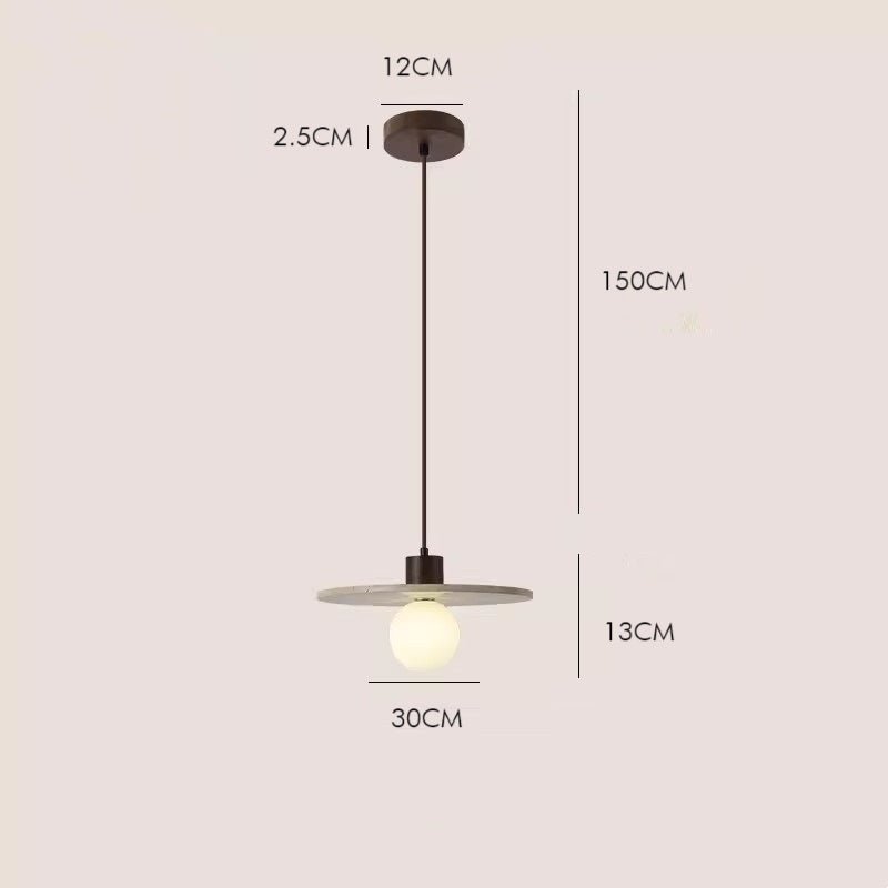 THERA Stone & Walnut Pendant Light