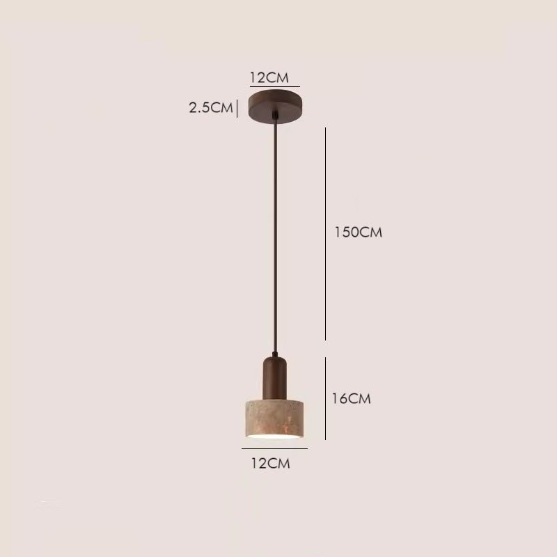 THERA Stone & Walnut Pendant Light