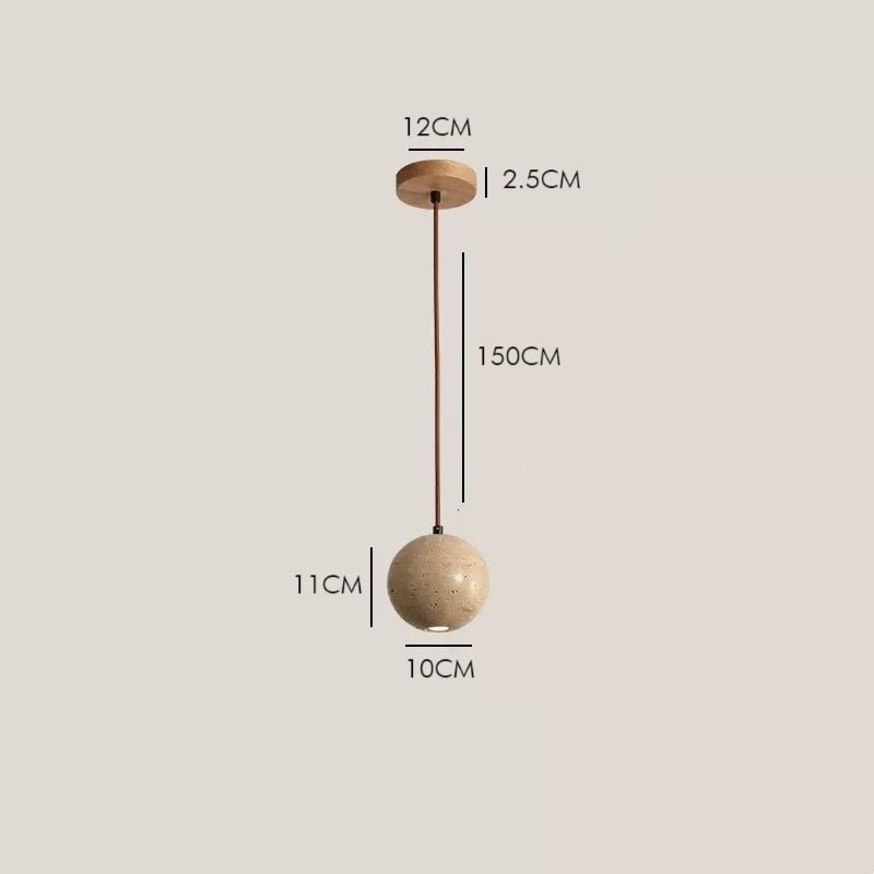 THERA Stone & Walnut Pendant Light