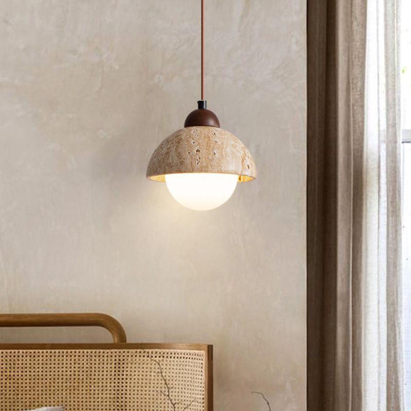 THERA Stone & Walnut Pendant Light