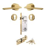 VERTO Türgriff und Schloss aus massivem Messing