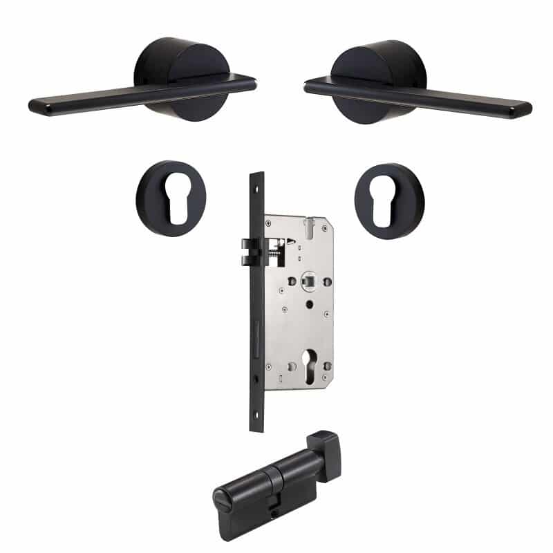 VERTO Türgriff und Schloss aus massivem Messing