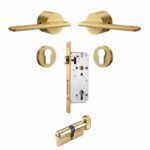 VERTO Türgriff und Schloss aus massivem Messing