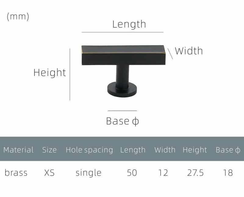 VORM Geborstelde massief messing T-stangen 8 VORM Geborstelde massief messing T-stangen