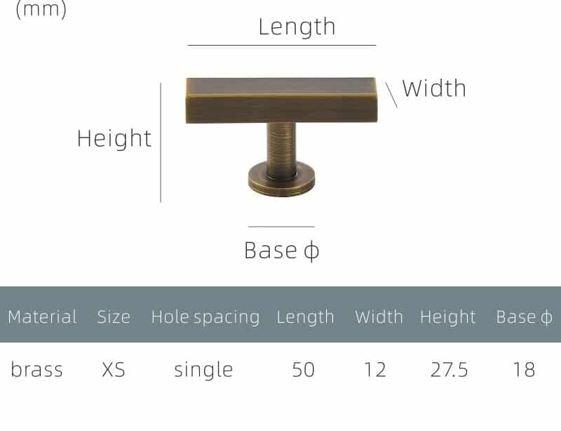 VORM Geborstelde massief messing T-stangen 6 VORM Geborstelde massief messing T-stangen