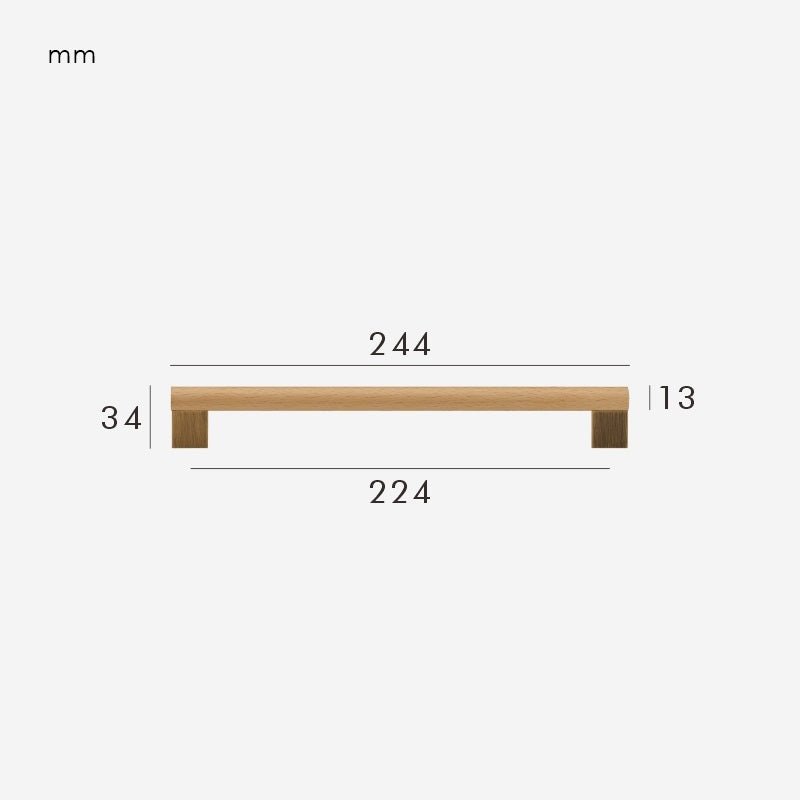 XYLO Maniglie in faggio e ottone