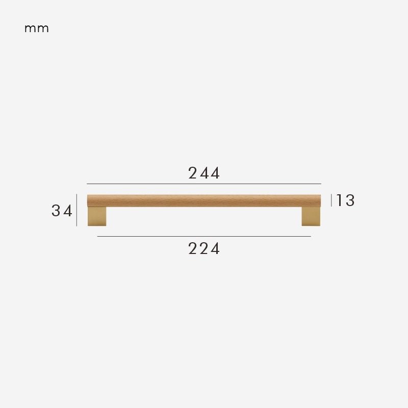 XYLO Maniglie in faggio e ottone