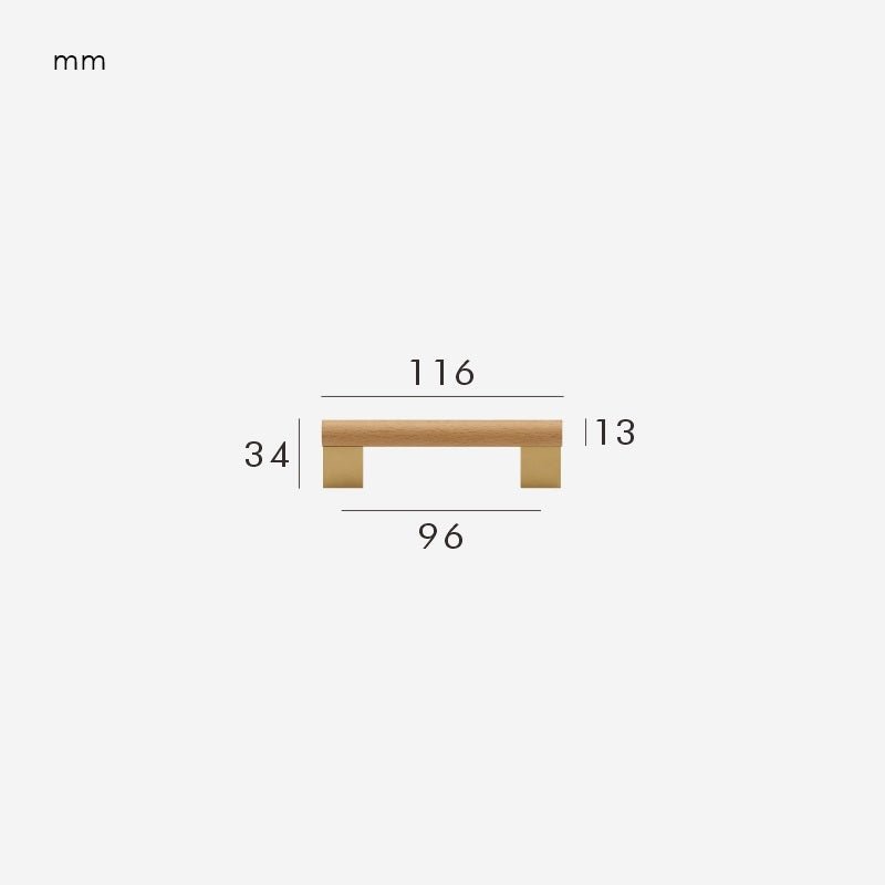 XYLO Maniglie in faggio e ottone